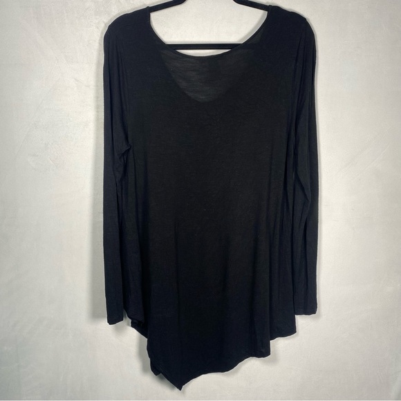 White House Black Market Black Slub Knit Long Sleeve V Neck T Shirt Size Small - Picture 14 of 14